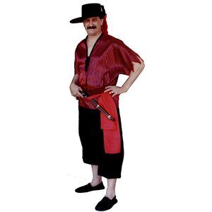 Classic Red & Black Stripe Pirate Man Costume Size Large
